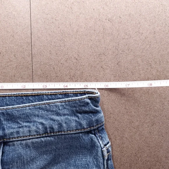 J.Crew Jeans Women's 28 Blue Mid-Rise Flare Crop Raw Hem Distressed Y2K Retro - Picture 7 of 13